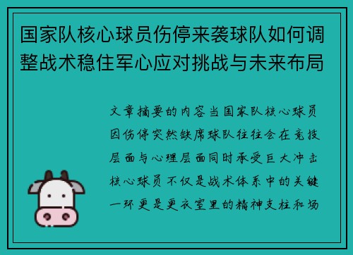 国家队核心球员伤停来袭球队如何调整战术稳住军心应对挑战与未来布局 国家队核心球员伤停来袭球队如何调整战术稳住军心应对挑战与未来布局